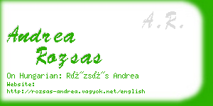 andrea rozsas business card